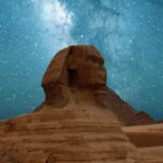 Landmarks - Great Sphinx Of Giza Under Blue Starry Sky