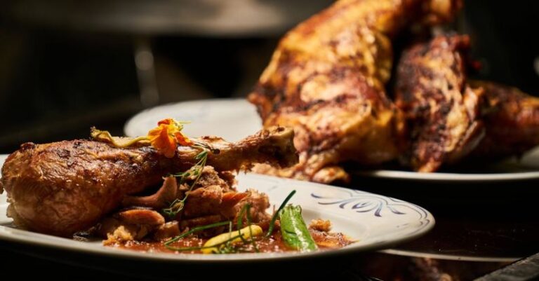 Roast - Cooked Chicken on White Plate