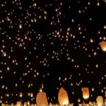 Festivals - Group of People Throwing Paper Lantern on Sky during Night